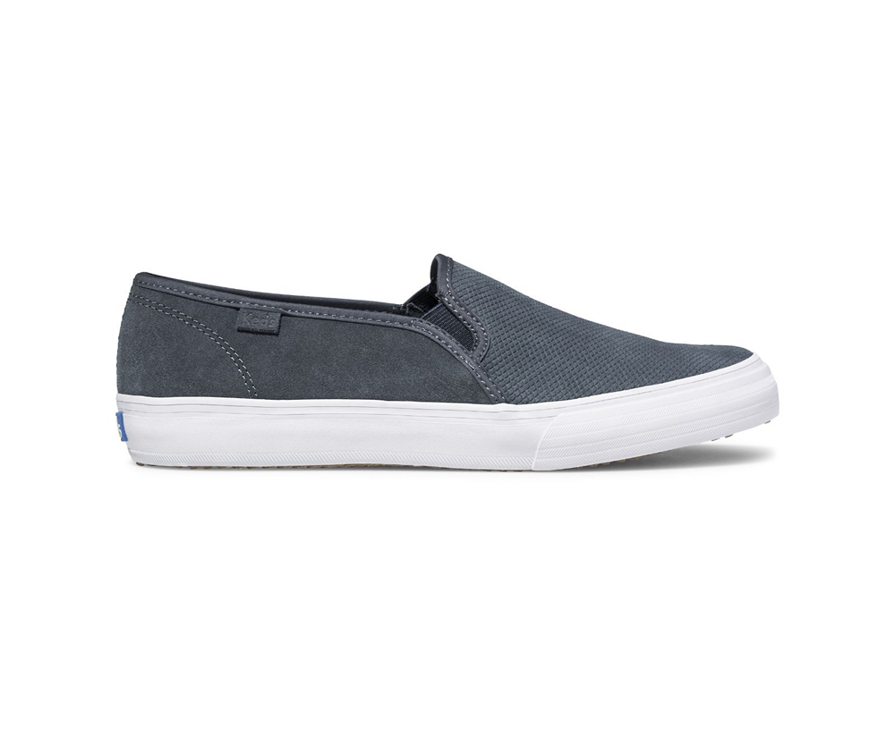 Keds Womens Slip Ons Grey - Double Decker Suede - 160QDIYJN